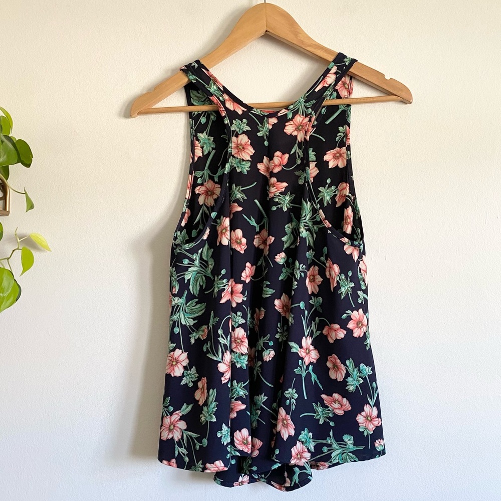 ModCloth Navy Floral Tank Top - Picture 3 of 5